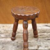 Vintage stool, small wooden stool, tripod stool, plant holder, interior decoration, stool