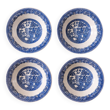 Lot de 4 bols vintage Willow – Woods & Sons England (1920–1950)