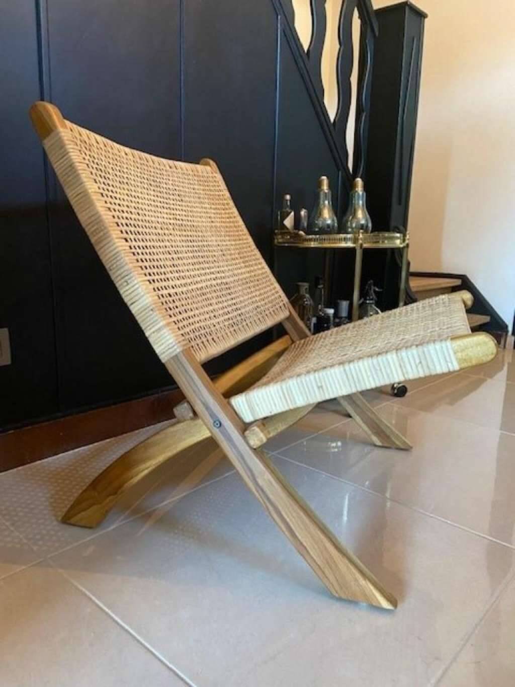 Siège / fauteuil / fauteuil pliant rétro en osier