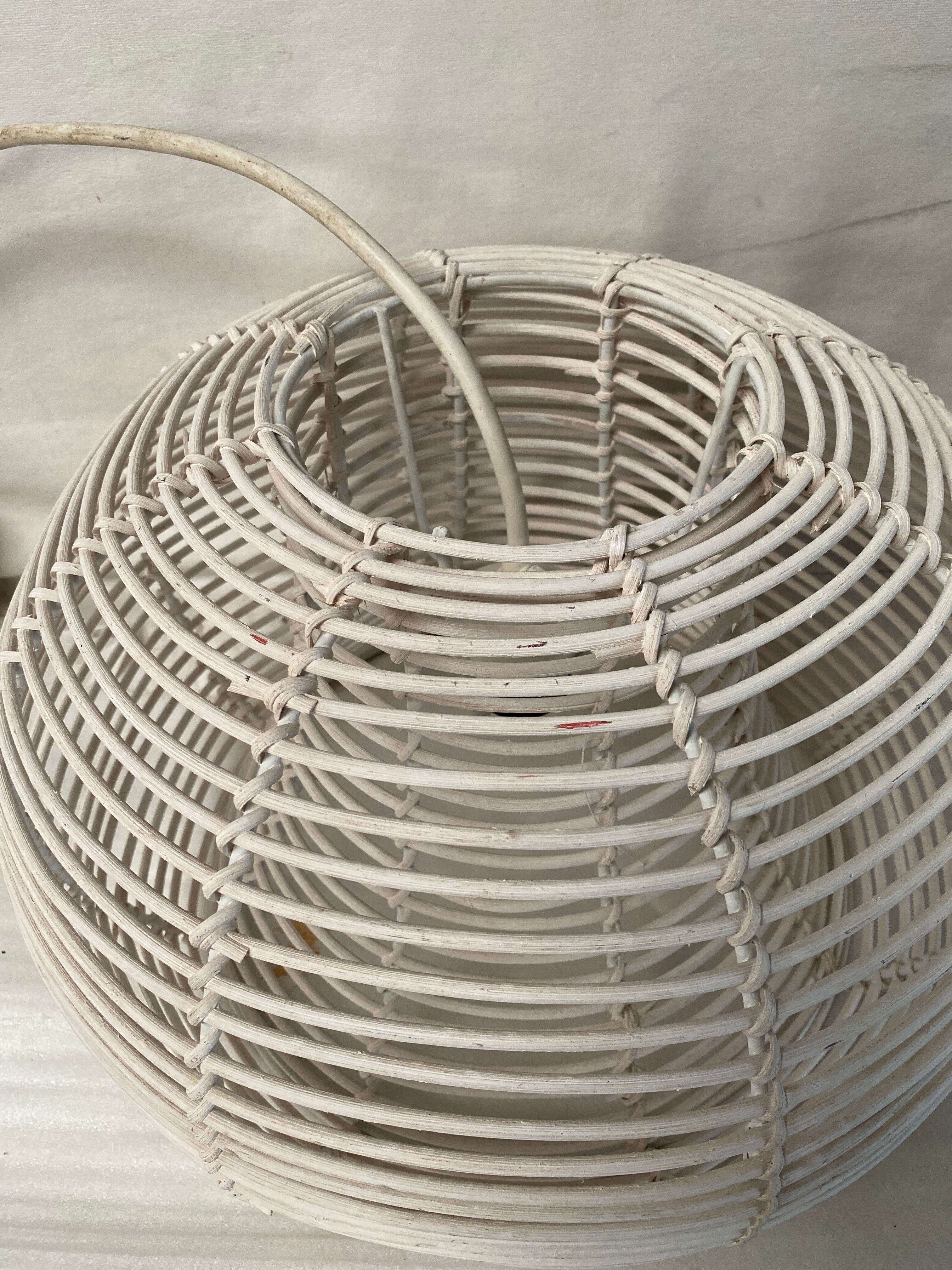 Vintage white rattan hanging