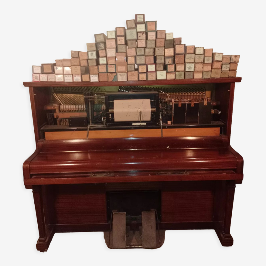 Banc de piano ancien restauré - Ma valise en carton