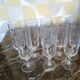 Lot of 8 engraved crystal champagne flutes
