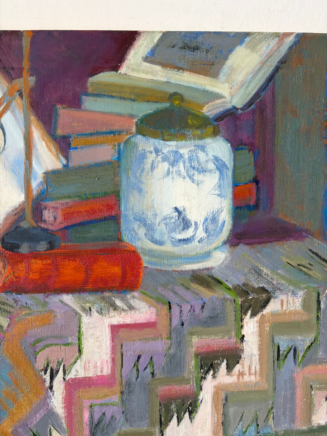 The reading table, oil on canvas