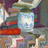 The reading table, oil on canvas