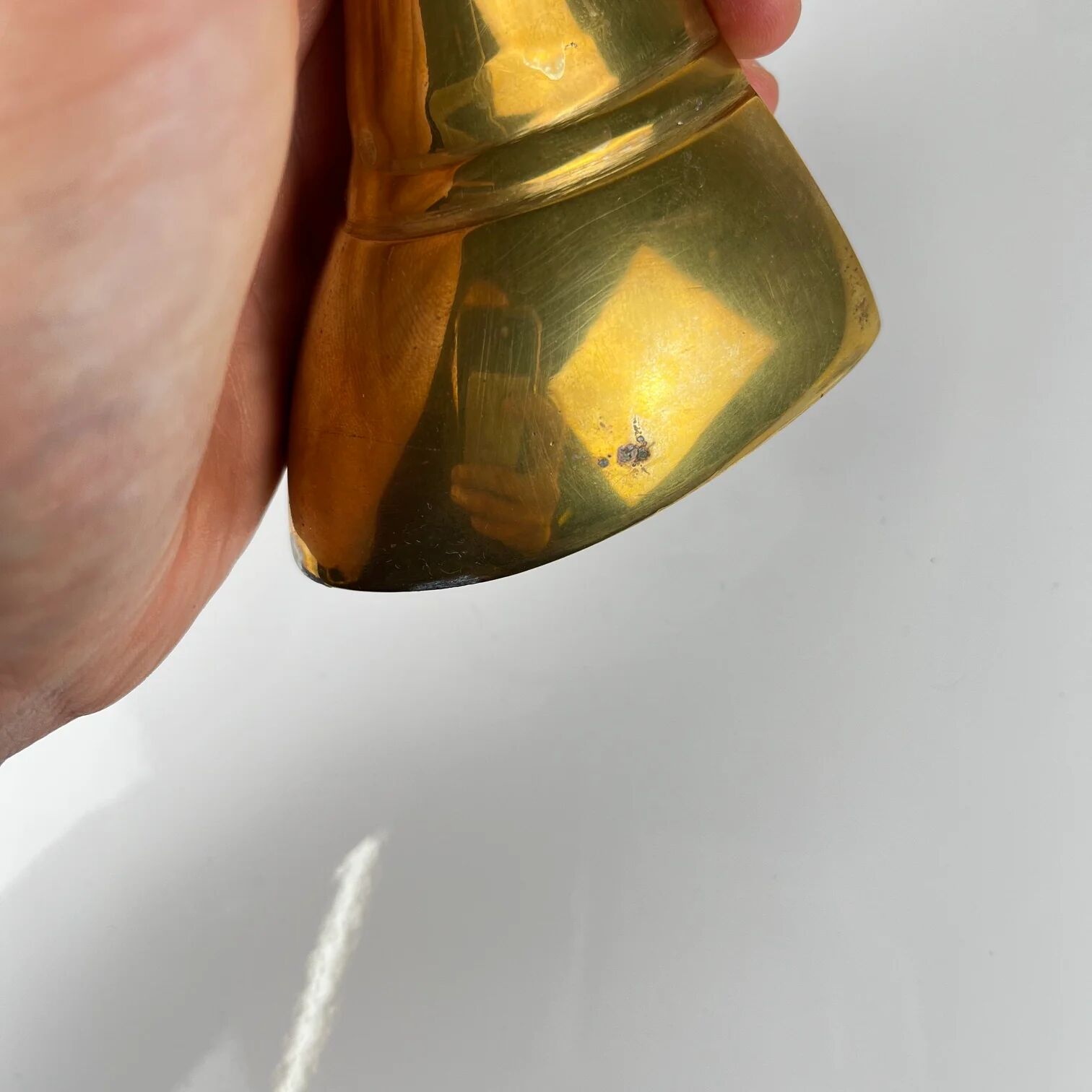 Pair of brass bookends in the shape of a duck's head, 1970.