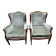 Pair of Louis XVI style wingback armchairs