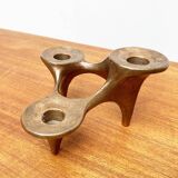 Vintage German brutalist metal candlestick by Harjes.