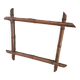 Miroir vintage en bois tourné façon bambou