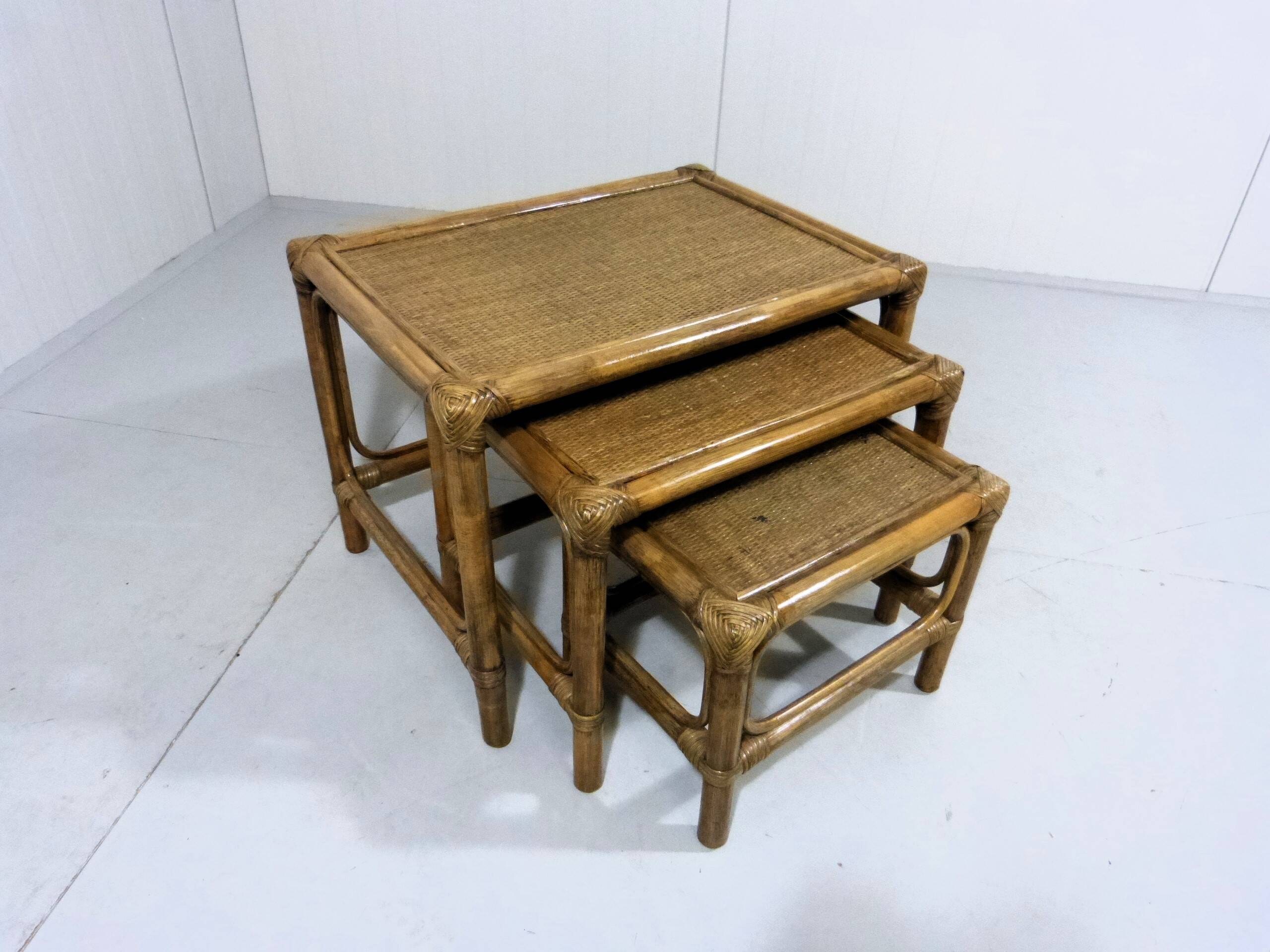 Rattan nesting tables 1970’s
