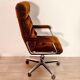 3 brown velvet armchairs