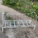 19th century wrought iron baby bed convertible into a bench + wool mattress
