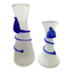 Duo of vintage soliflores vases in glass paste