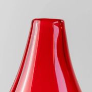 Bright Red Murano Glass Vase with Teardrop Bulbous Shape, Vintage Italian 1970s Decor