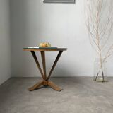 Art deco mirror pedestal table in walnut 1930