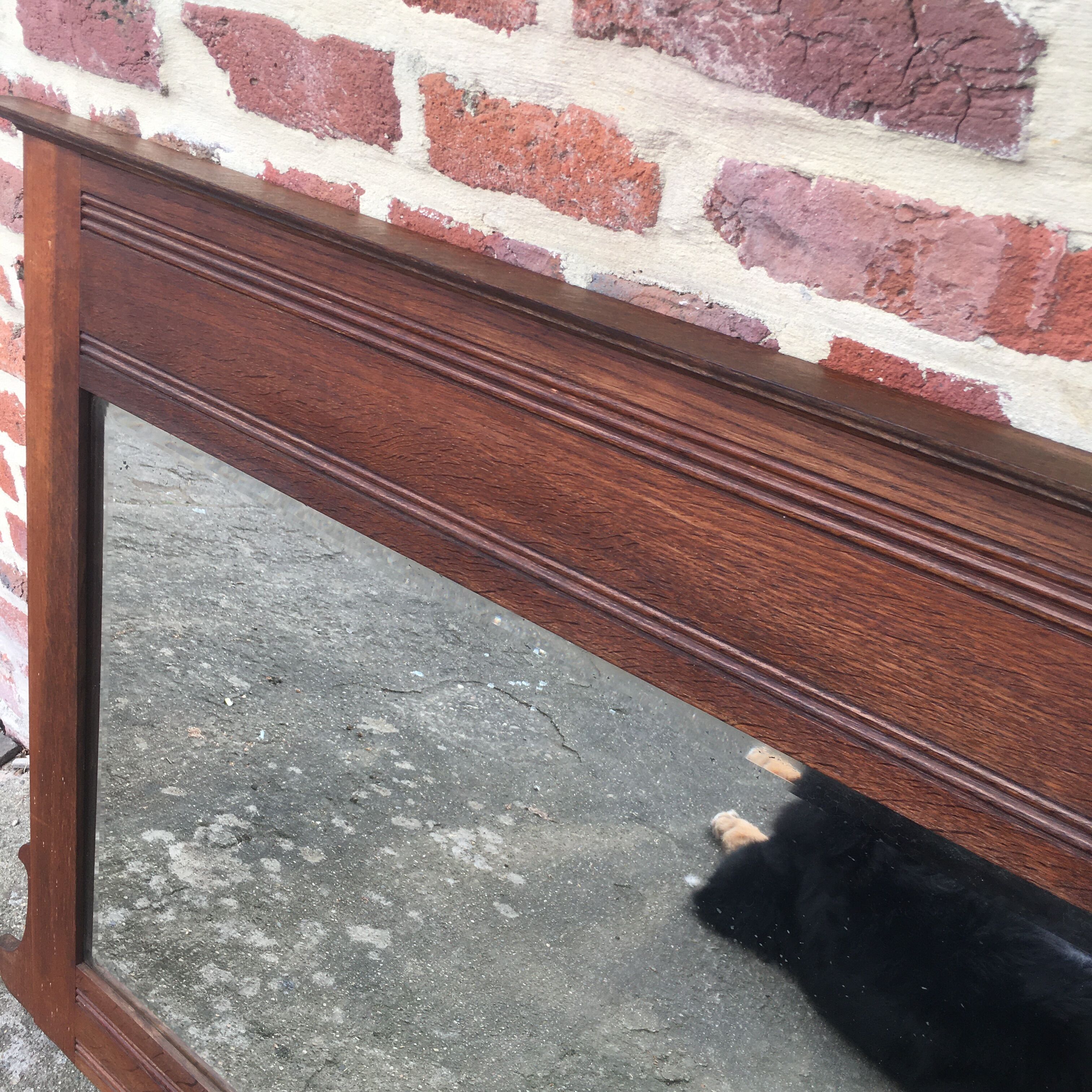 Beveled wooden mirror, 99x83cm