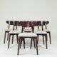Chaises de salle à manger scandinave design beige blanc lot de 6