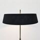 Lampe sur pied Van De Heg design chrome / abat-jour noir strié