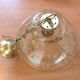Suspension globe en verre bullé ambré et pailleté /vintage années 60-70
