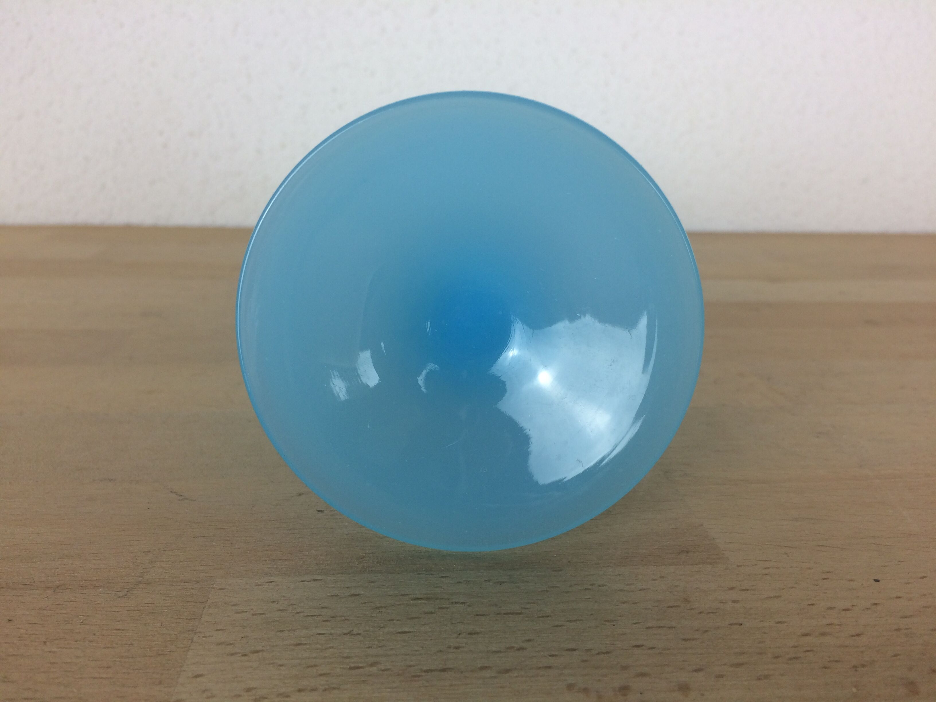 Enamelled opaline vase, blue soliflore