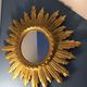 Mirror Italian sun gilded wood 46 cm x 46 cm mid 20th