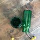 Green bubbled glass jars.
