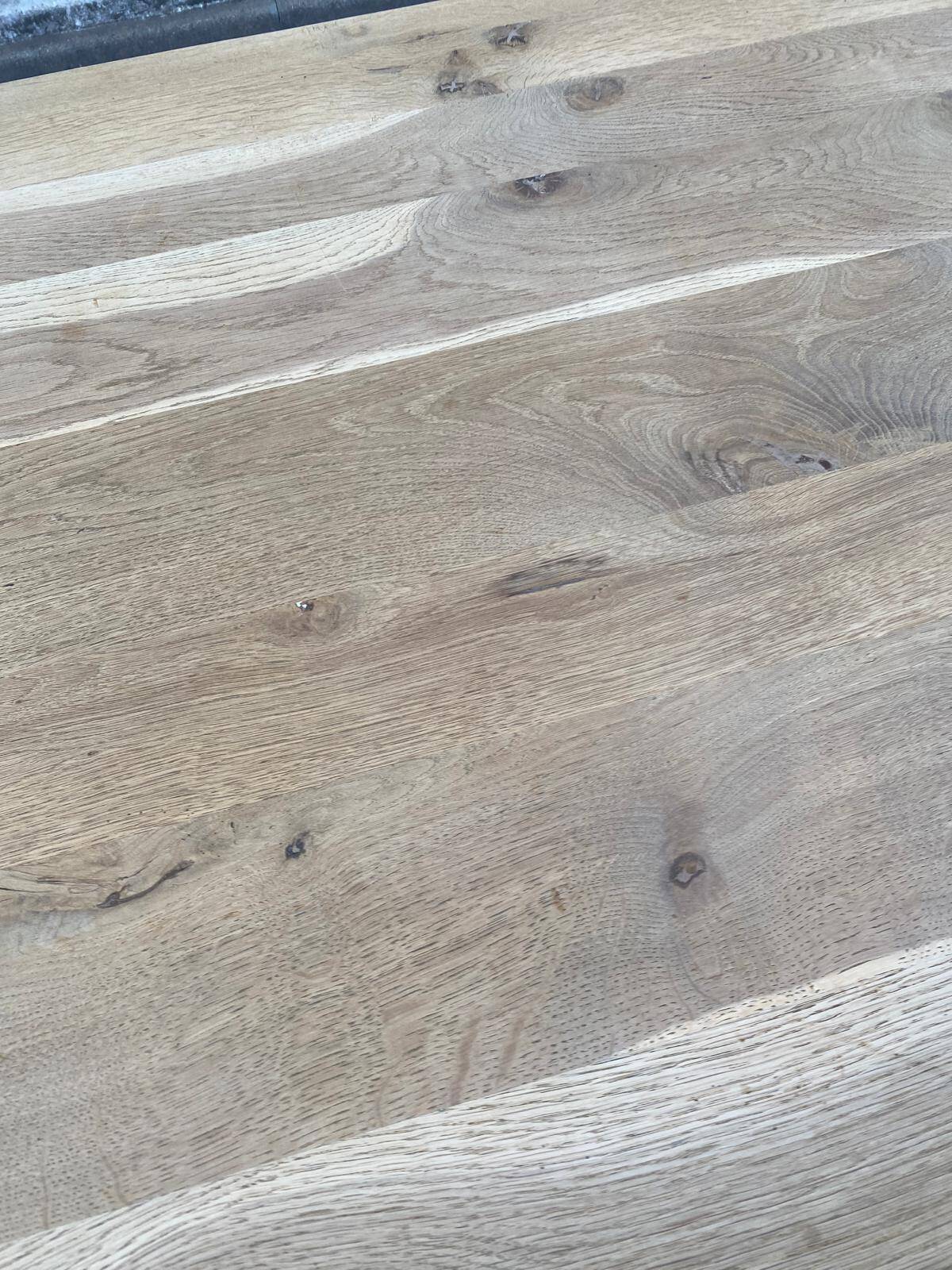 Farmhouse dining table extendable stripped in raw solid oak 180-270cm 1