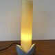 Cylindrical yellow Murano glass with silver flower stand table lamp from Italy