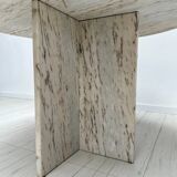 ‘70s Unique Large Round Vintage Marble Dining Table