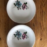 Lot of 2 serving dishes old Lunéville Badonviller model Floréal
