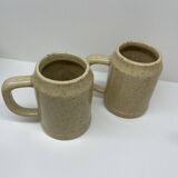 6 stoneware beer mugs