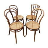 Lot of 4 chairs mismatched bistro curved wood
