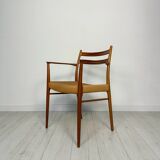 1950s Danish GS700 teak & papercord dining armchair by Arne Wahl Iversen for Glyngøre Stolefabrik