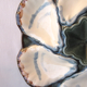 Art Nouveau Deco slurry oyster plate, signed Terre de Fer Longchamp
