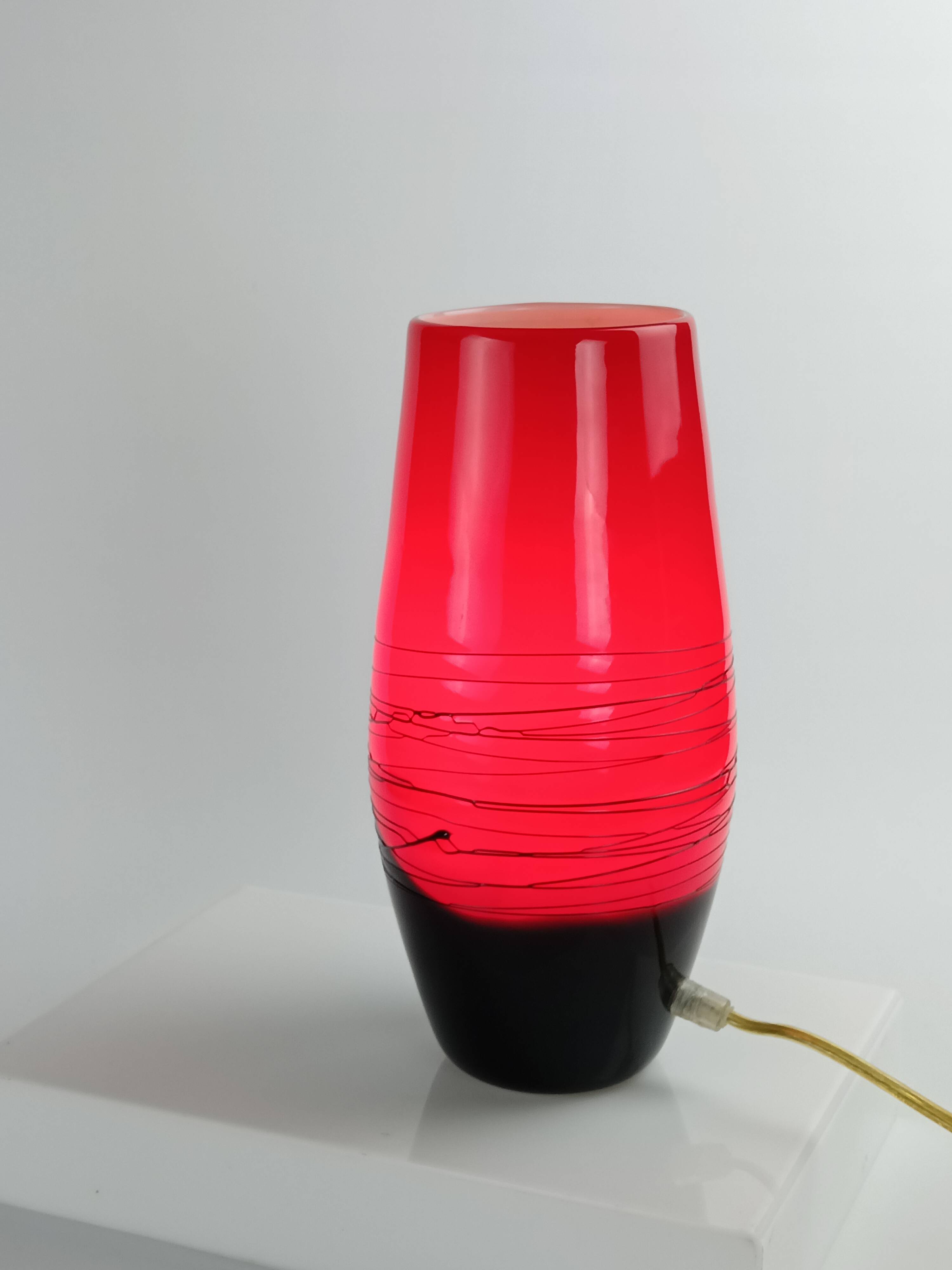 Vintage opaline glass shell-shaped lamp from the 1970s.