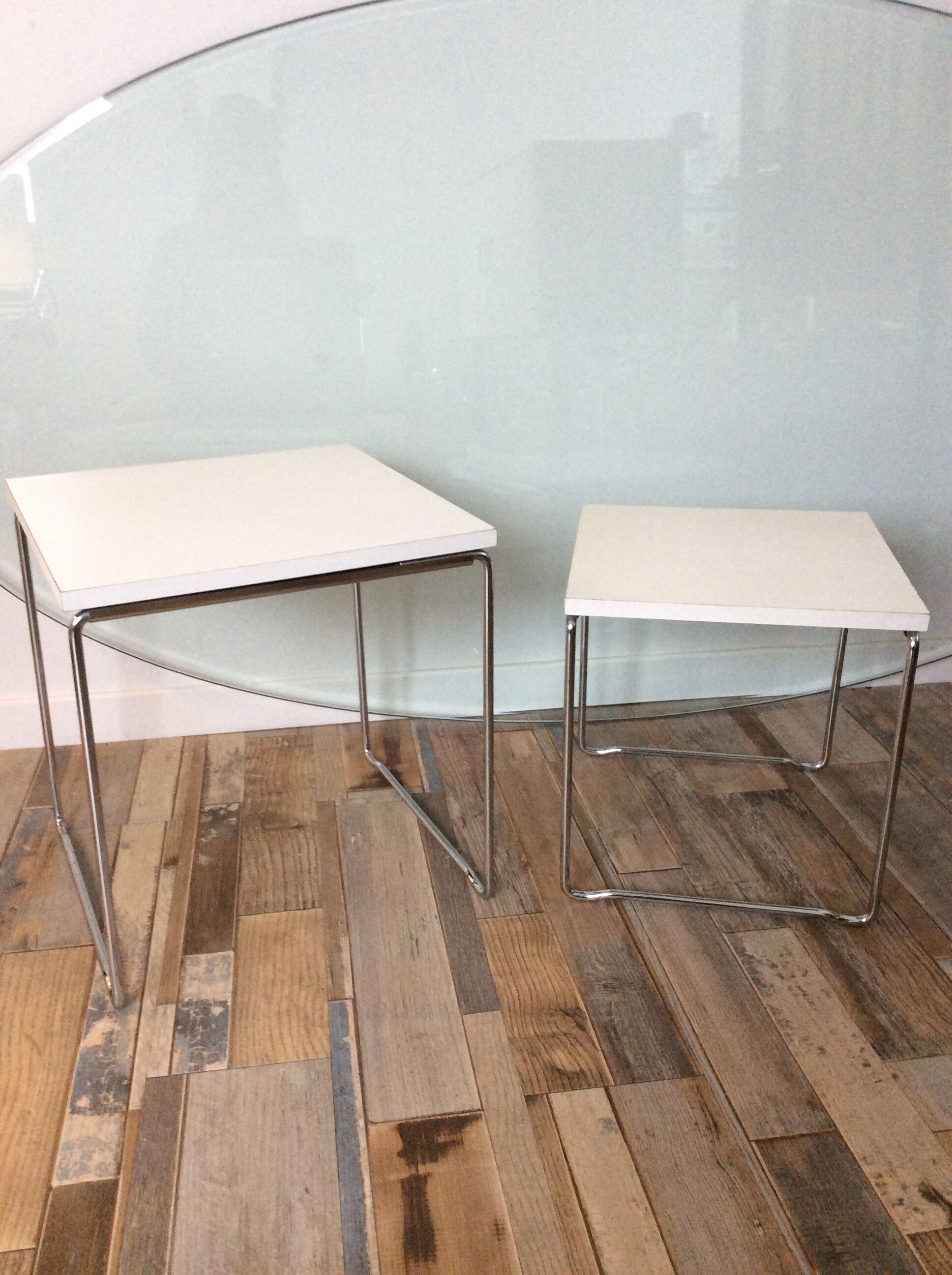 Pair of vintage pull-out tables from the 70s