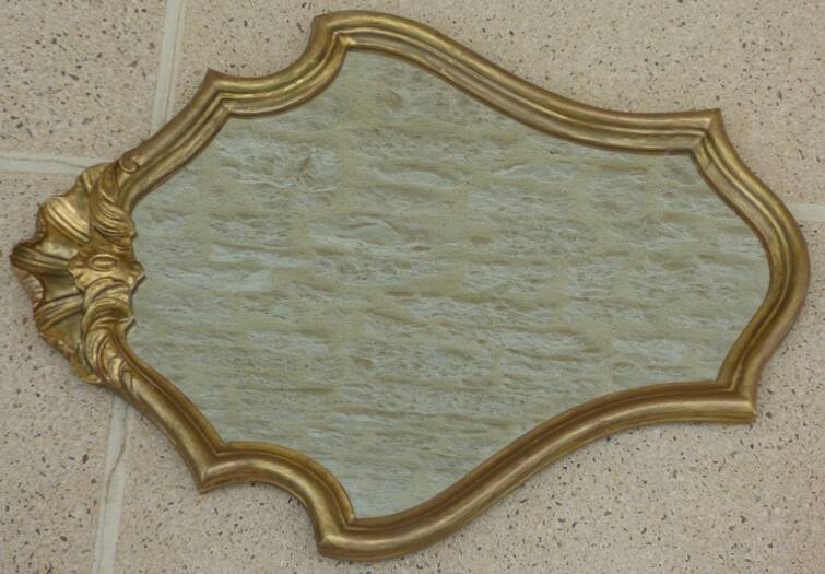 Louis XV style mirror guaranteed with water-gilded wood and gold leaf