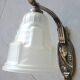 Art Deco wall light, silver-plated bronze, frosted glass, stylized bird decor