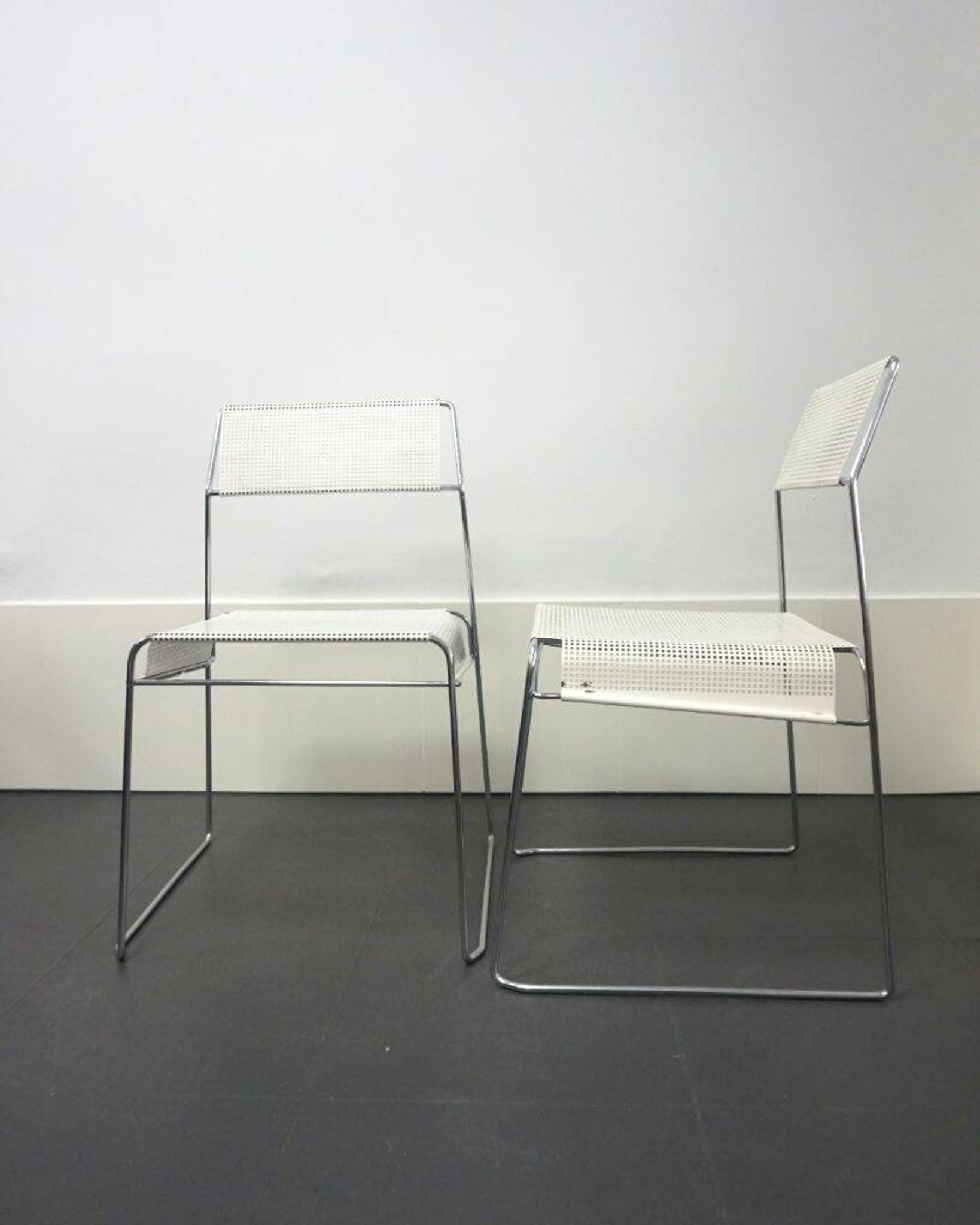 Set of 4 metal chairs, 1970s