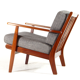 Vintage retro lounge chair in Danish teak wool