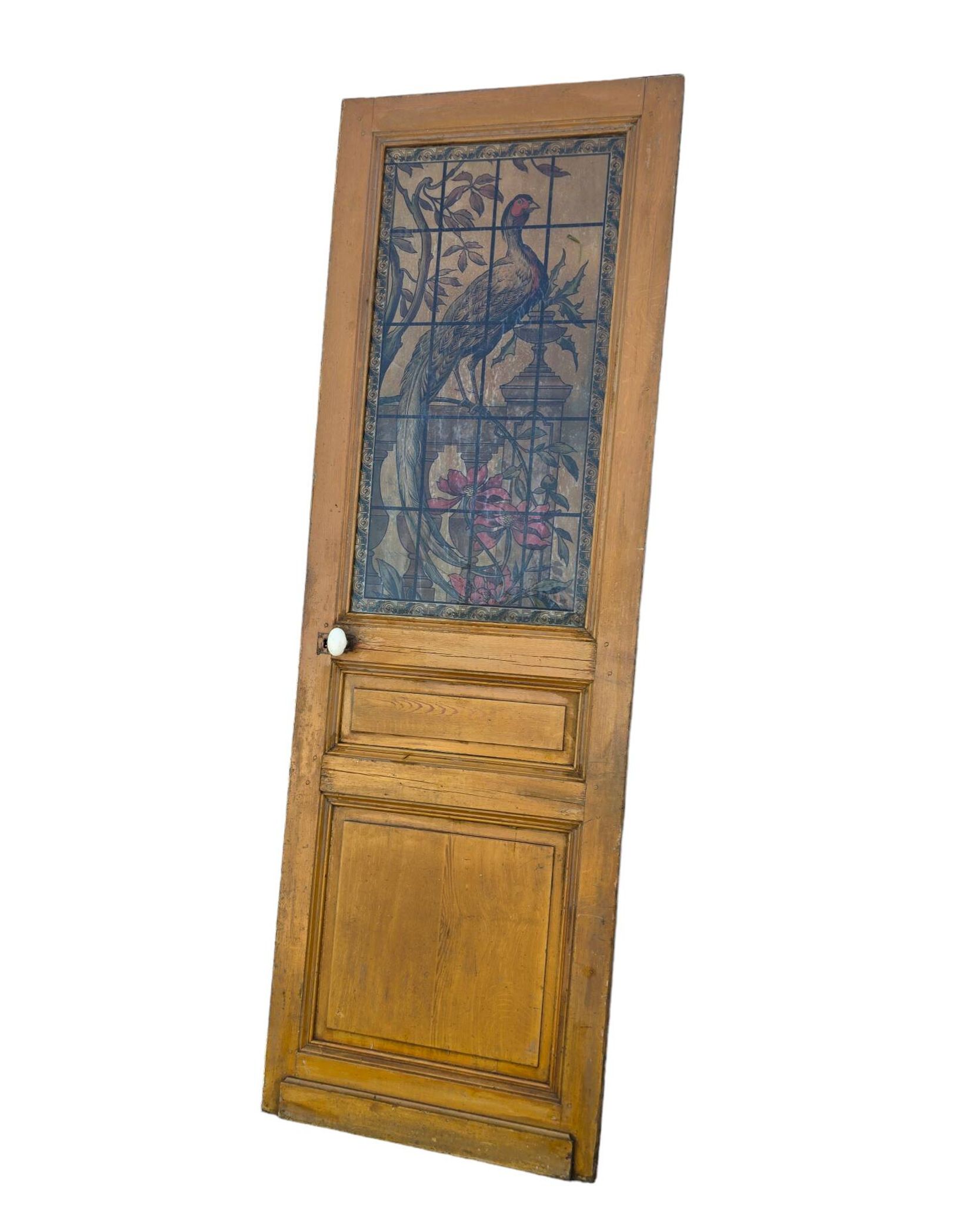 old door with decorated window
