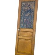old door with decorated window