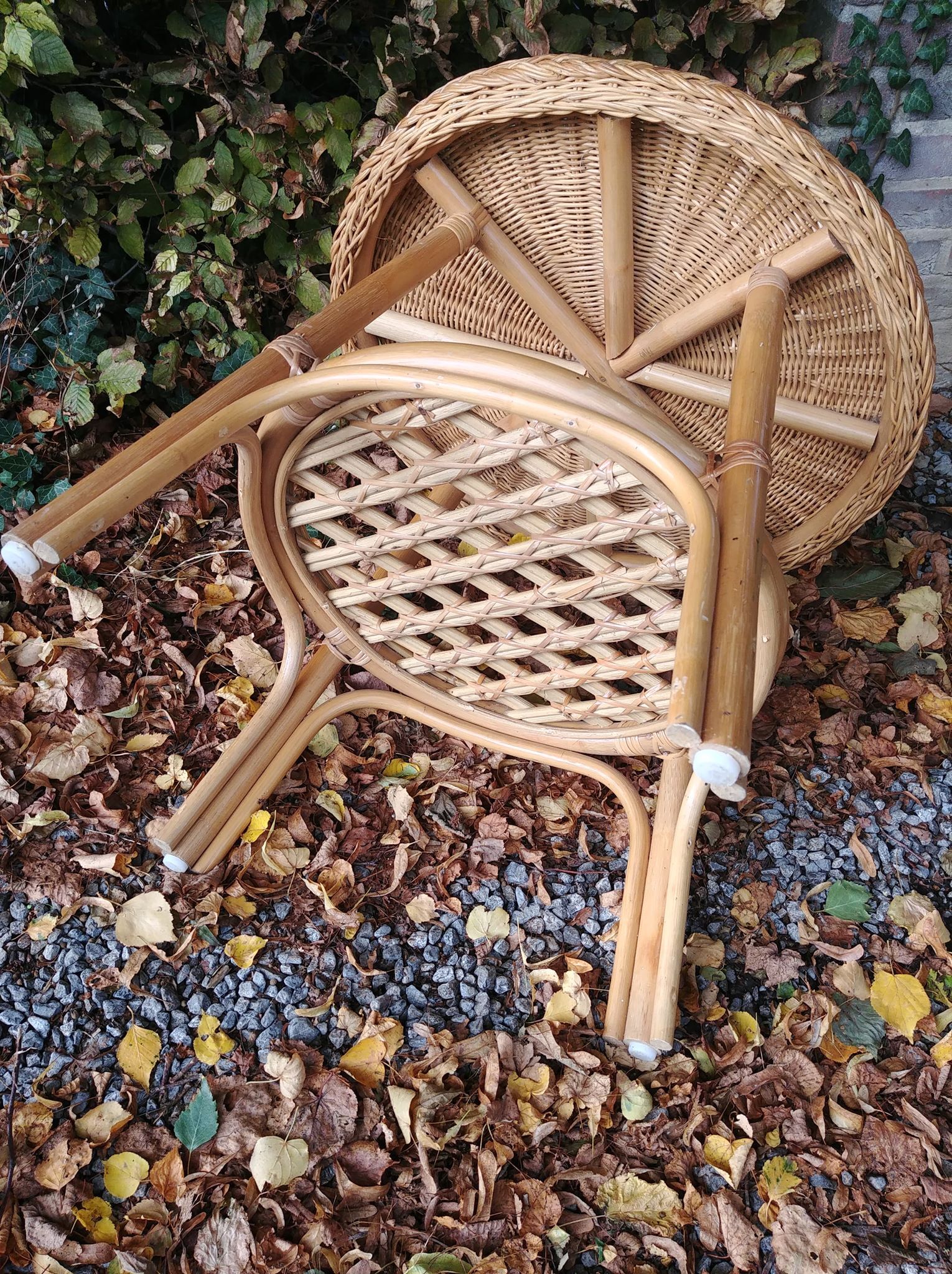 Rattan side table