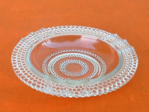 1970s ashtray transparent glass decor pearl tips