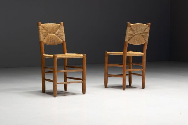 Chaises de salle à manger « Bauche » de Charlotte Perriand pour Steph Simon, France, années 1950