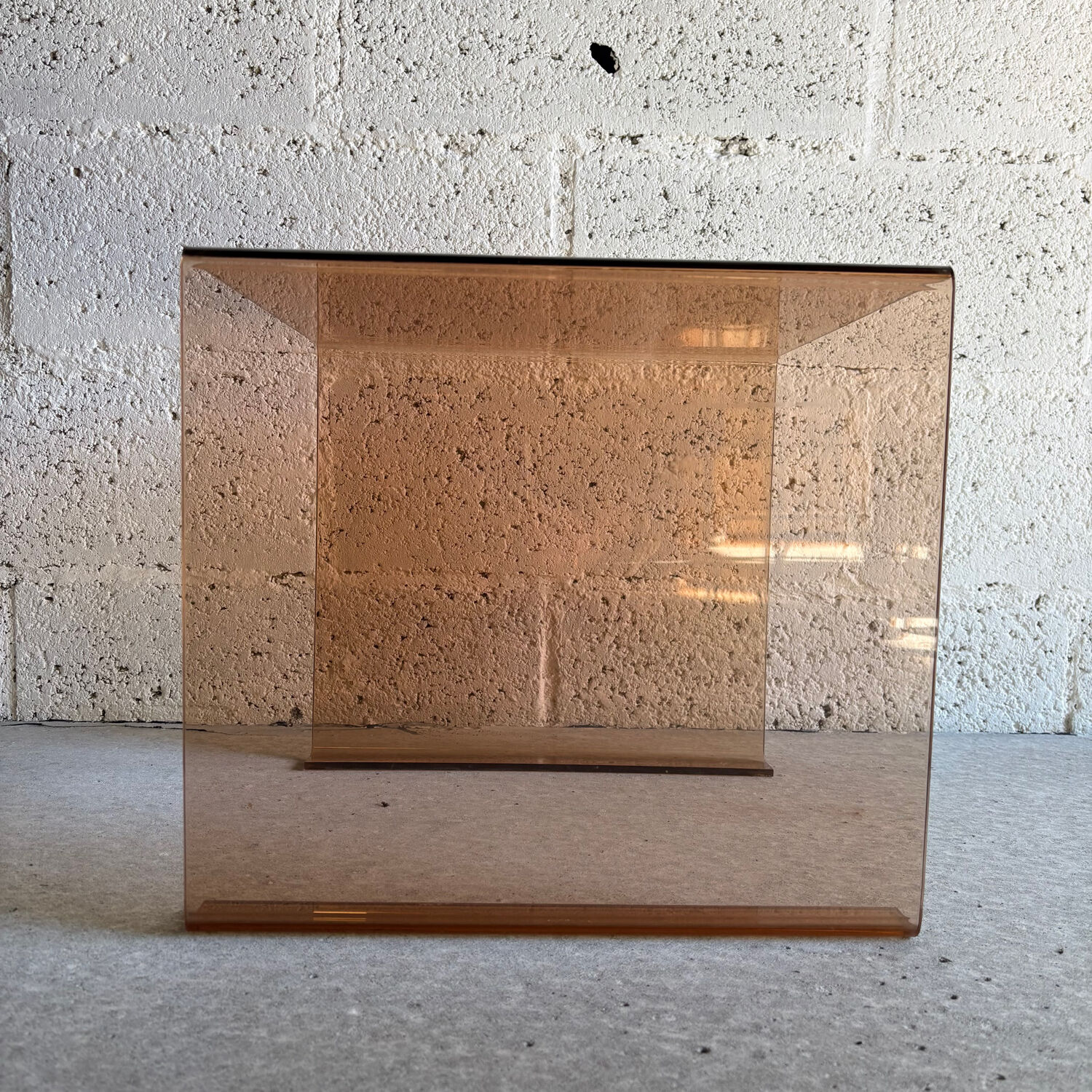 Smoked Plexiglass coffee table / side table, 1970.