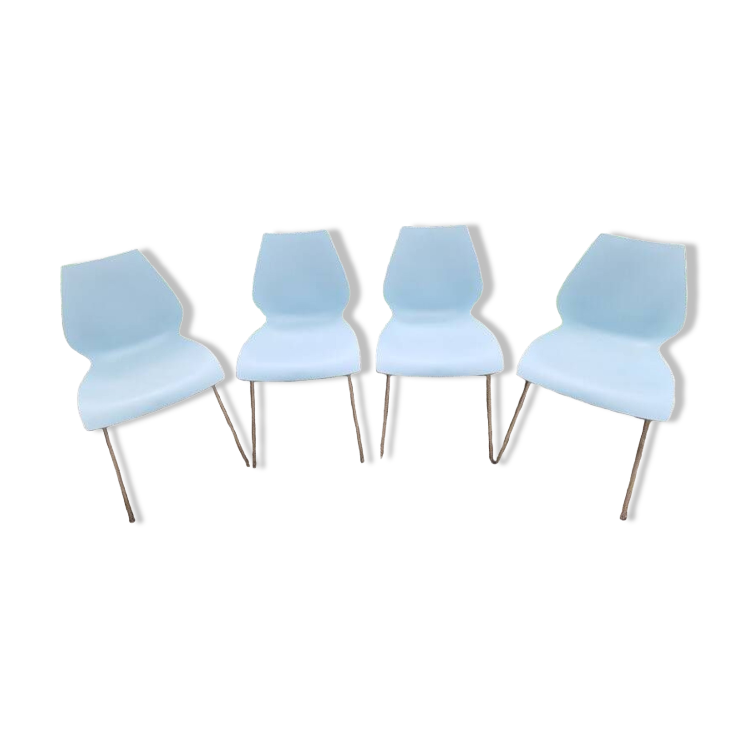 Vico Magistretti (1920-2006) for Kartell - Series of 4 chairs - Maui model - Sky blue color