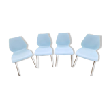 Vico Magistretti (1920-2006) for Kartell - Series of 4 chairs - Maui model - Sky blue color