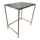 Table d'appoint en faux bambou avec verre fumé sur cadre en laiton, dans le style de Maison Jansen, France, années 1970, Hollywood Regency