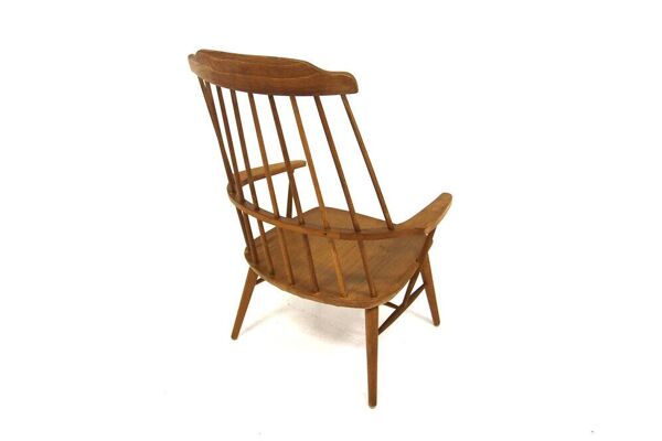 Fauteuil scandinave ''Pinnstol'' en chêne, Suède, 1960