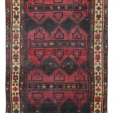 Traditional tribal wool runner rug long handwoven oriental carpet 155x320cm